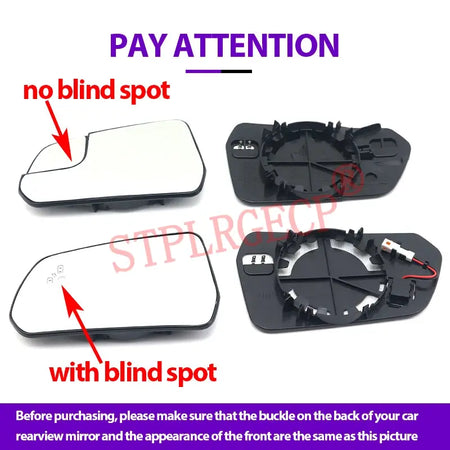 Driver or Passenger Rearview Side Mirror Lens Door Wing Mirrors Glass Blind Spot for Ford Mustang S550 2015-2023 US Version by InterCyprus Trading Ltd