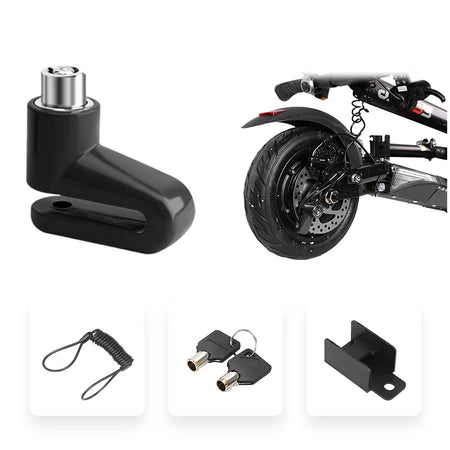 Electric Scooter Alarm Disc Lock &ndash; Waterproof Anti-Theft Security Black Disc Lock