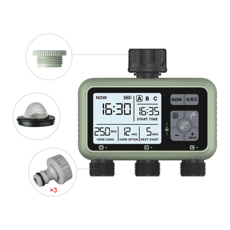 Eshico New Design 3-Zone Water Timer &ndash; Smart Drip Irrigation