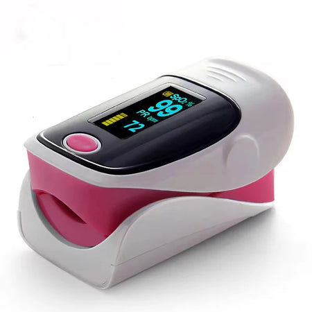 JUSTLANG Rechargeable Finger Pulse Oximeter - TFT Display Pink