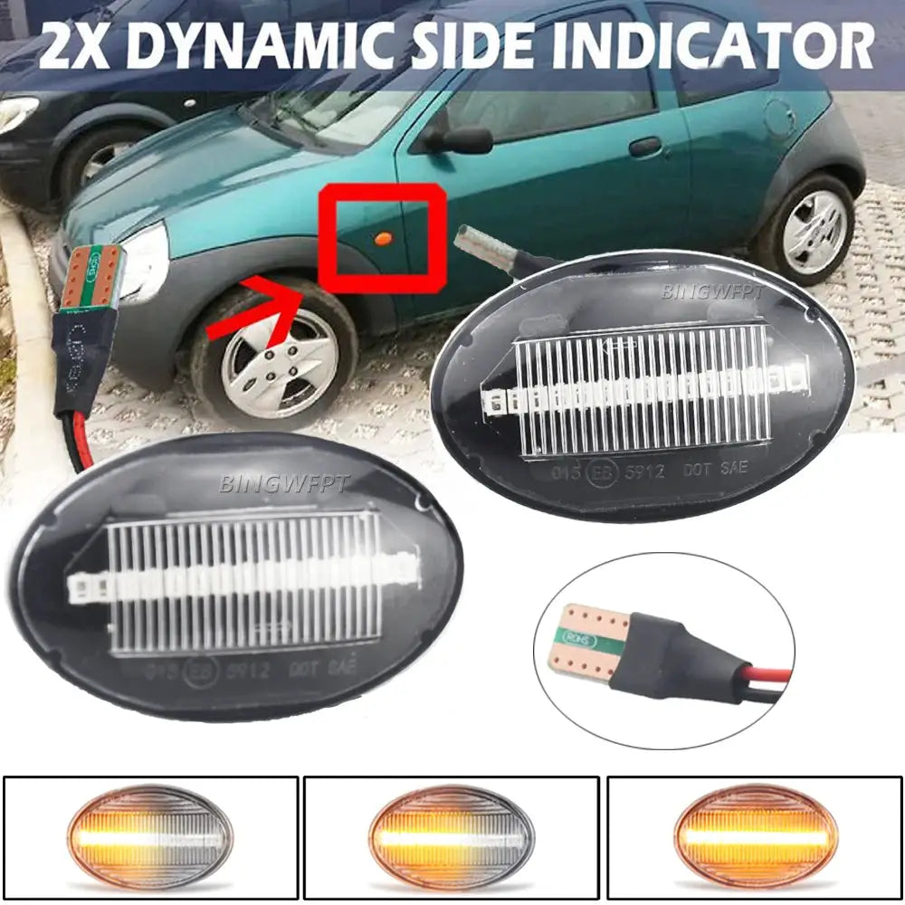 Turn Signal LED Side Marker Light Dynamic Blinker Indicator For Ford Fiesta MK3 MK4 KA Mondeo MK1 Transit Tourneo MK6 MK7 by InterCyprus Trading Ltd