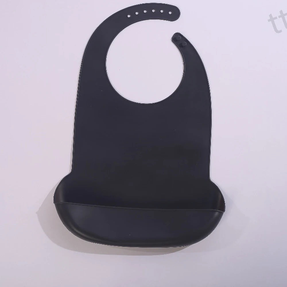 Silicone Baby Bib &ndash; Soft Material for Easy Cleaning big black