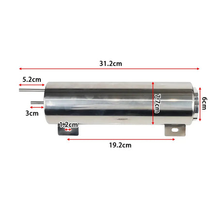 Universal 2''x13” / 3''x10” Radiator Coolant Overflow Puke Tank Polished Stainless Steel Radiator Coolant Overflow Tank Can by InterCyprus Trading Ltd