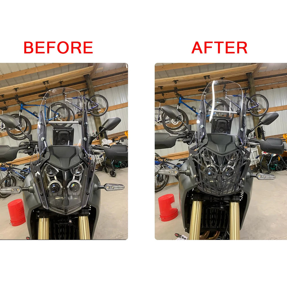 Protection de phare Yamaha Tenere 700 avec couvercle de grille de protection en aluminium pour 2019 à 2024