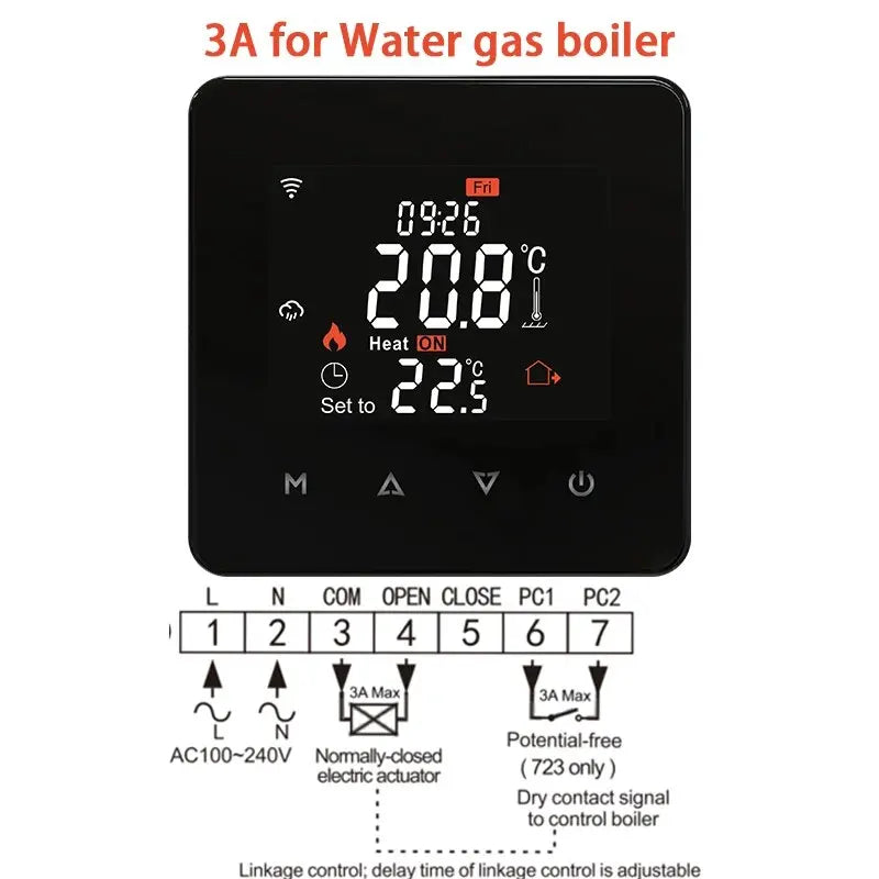 Tuya Smart Home Thermostat &ndash; WiFi Temperature Control Gas Boiler.Black