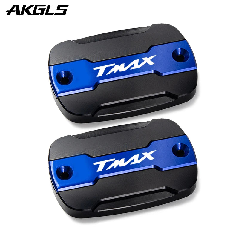 Yamaha TMAX Brake Fluid Tank Cap &amp; Filler Cap Set by AKGLS two blue