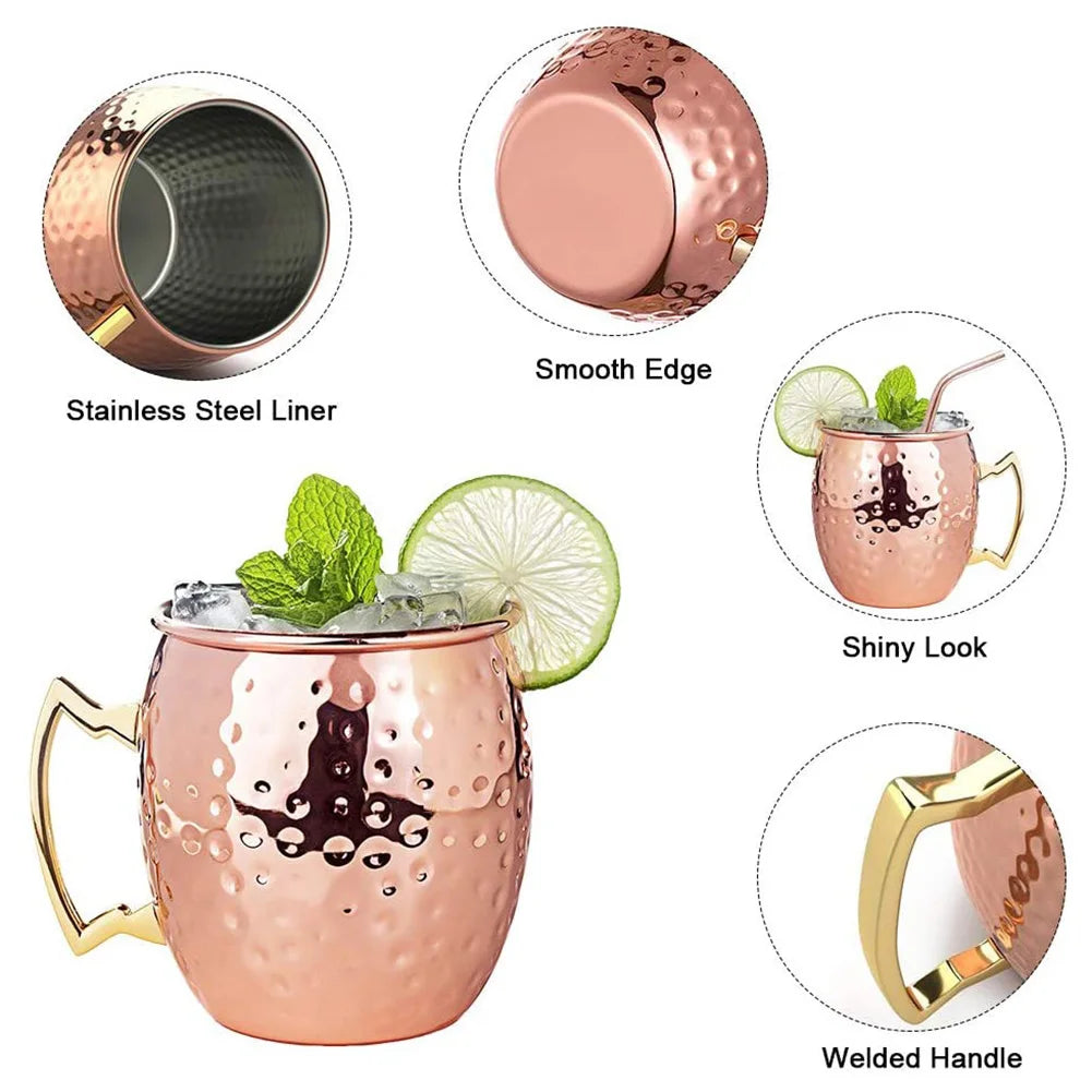 500ML Copper Moscow Mule Mug - Durable Stainless Steel