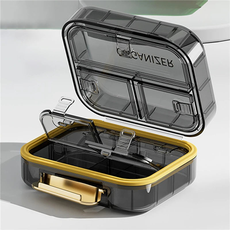 Travel-Friendly Dustproof Pill Box Organizer with Secure Closure and Moisture Protection