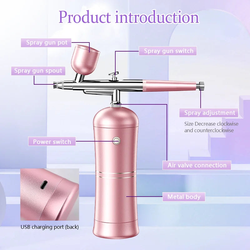 Hapniku Pritsija Mini Õhukompressor Küünte Kunsti Pritsimis Komplekt