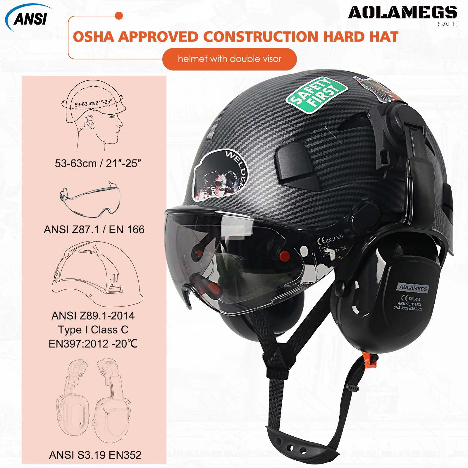 SF06/CR08 Safety Helmet - CE Certified ABS Hard Hat