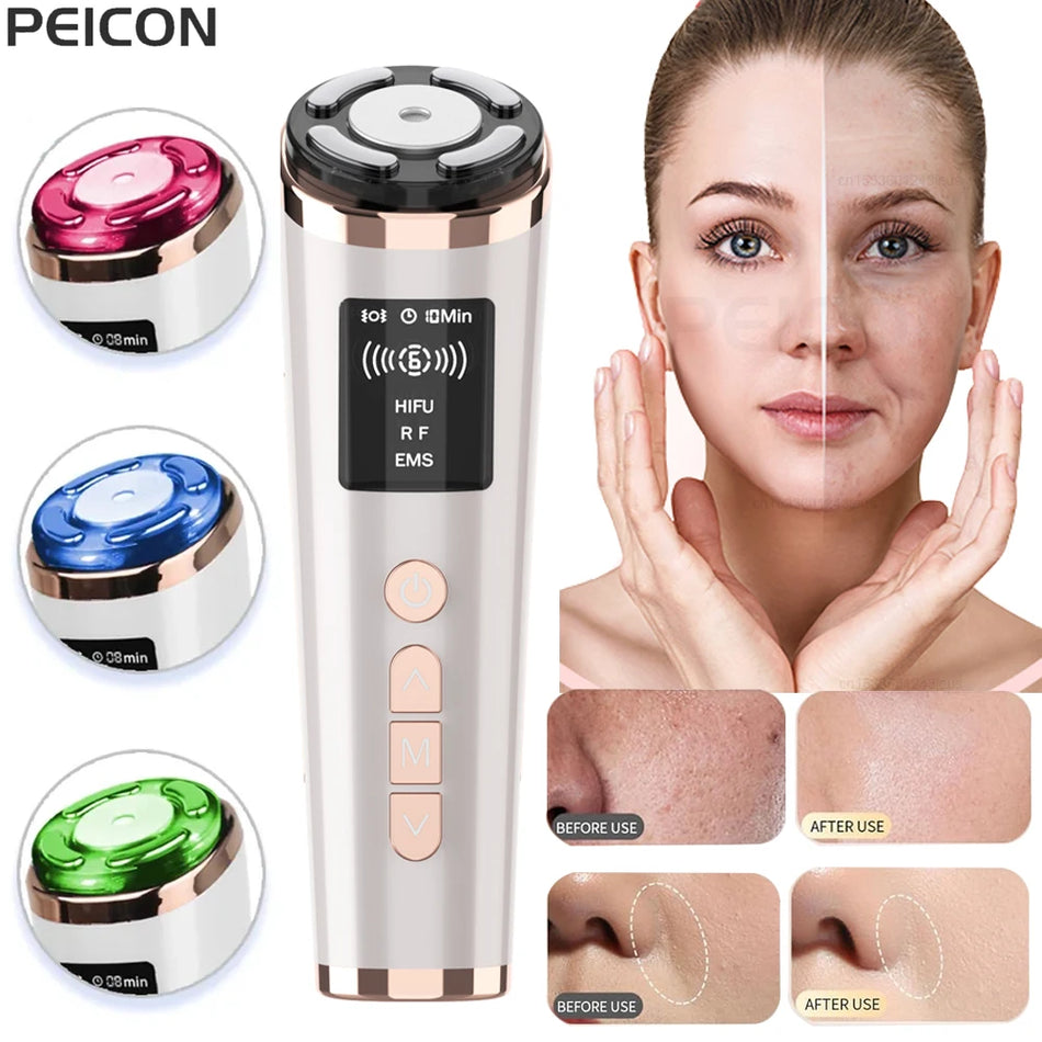 Machine de lifting facial Hifu avec microcourant EMS pour le rajeunissement de la peau