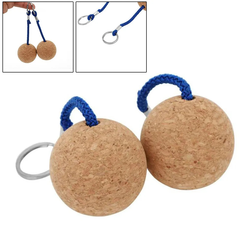 Floating Cork Ball Key Ring - 2 Pack for Safety &amp; Visibility in Water