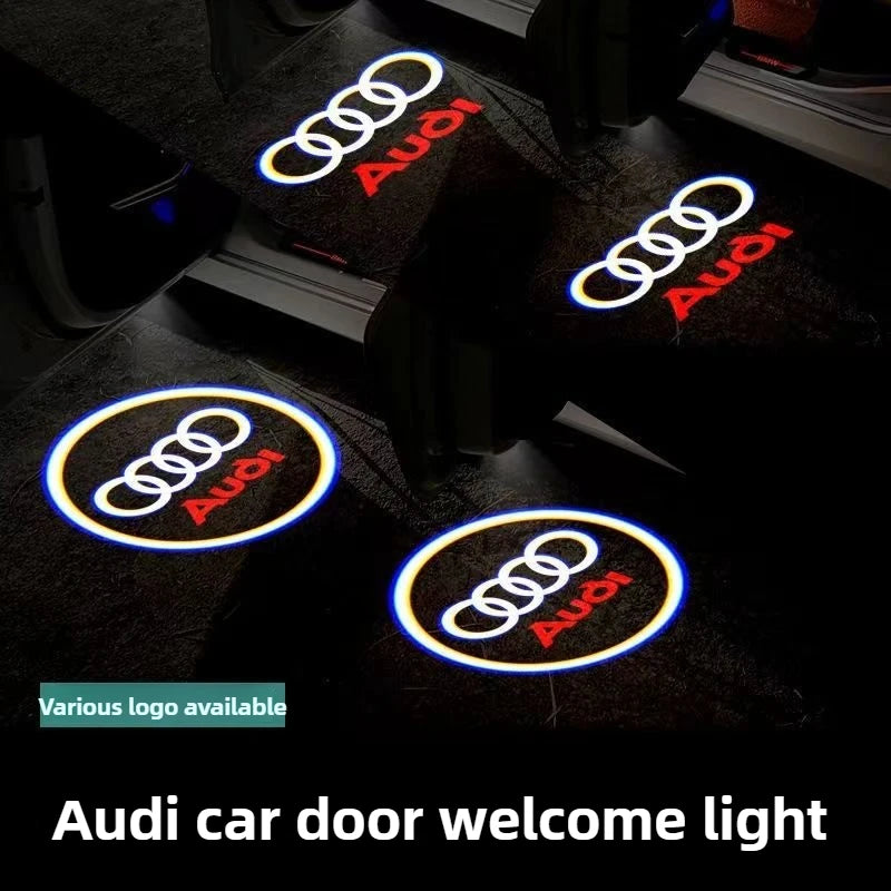 LED Car Door Logo Projector Lights for Audi A3 A4 A6 A5 Q5 SLINE QUATTRO RS Models - 2/4 Pack