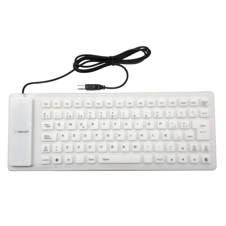 Portable Mini Keyboard 85 Keys &ndash; Foldable USB Keyboard white