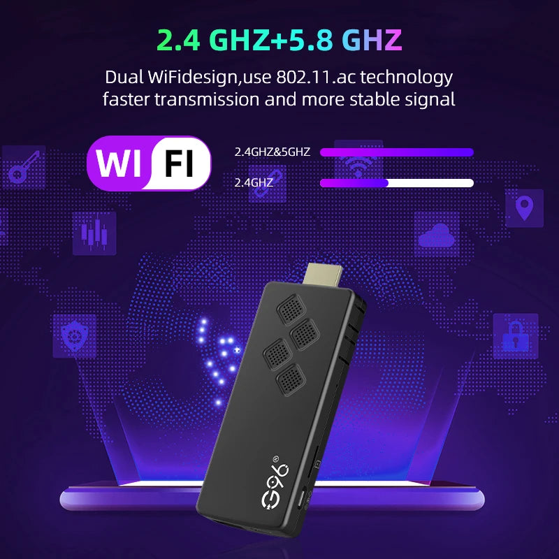 Global Version G96 TV Stick 8K Android13 Streaming Media Dongle
