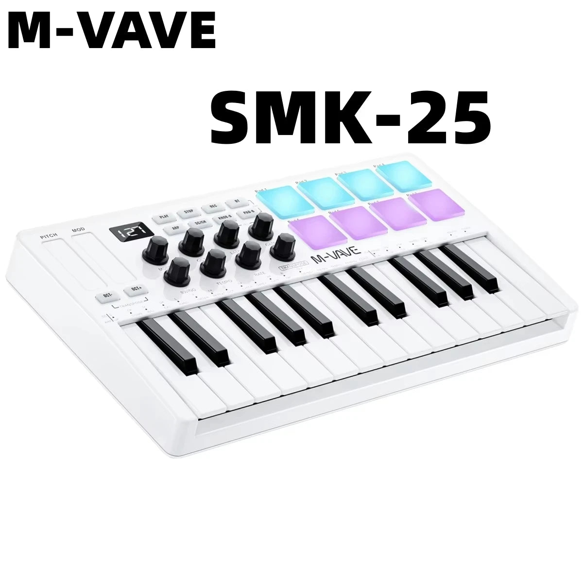 M-VAVE SMK-25 USB MIDI Keyboard Controller - Bluetooth SMK-25 White