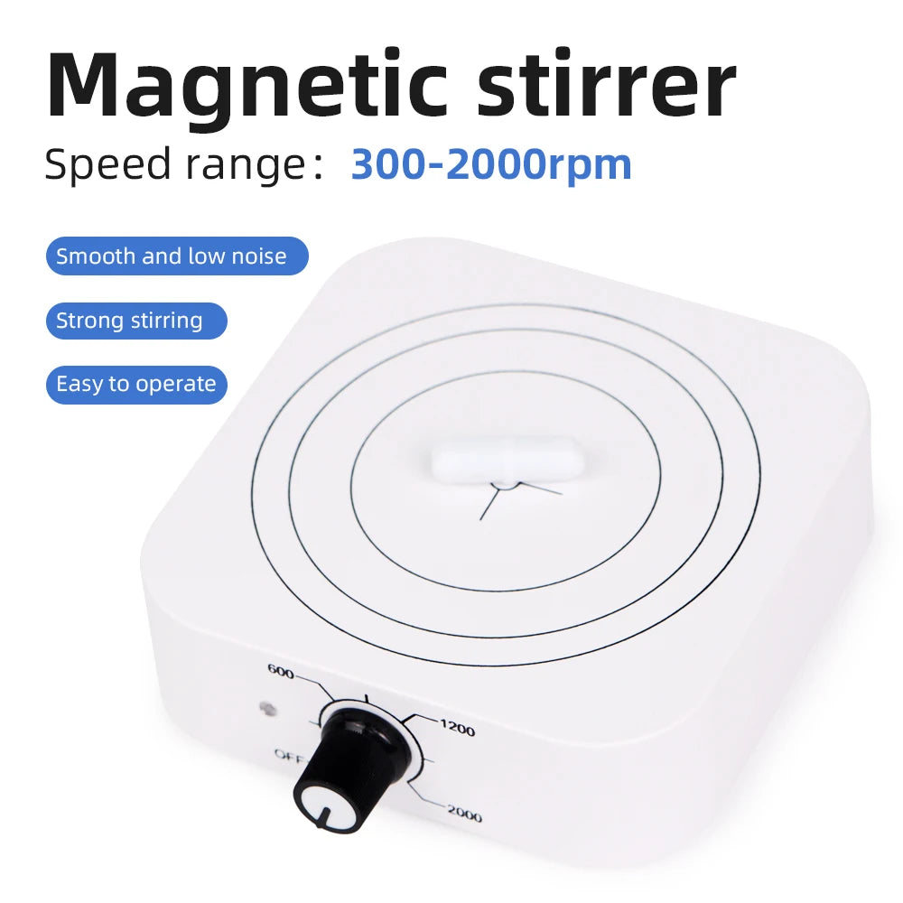 Mini Magnetic Stirrer LA078 &ndash; Adjustable Speed 300-2000rpm WHITE