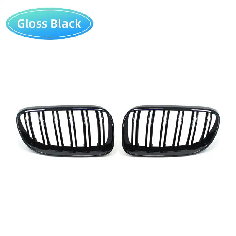 BMW E92 E93 Front Kidney Grille 2Pcs Double Slat Black Double Line Black