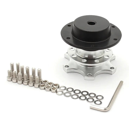 Universal Steering Wheel Quick Release Hub Adapter Snap Off Boss Kit with 6 Hole Steering Wheel Hub for Race/Rally/Motorsport by InterCyprus Trading Ltd