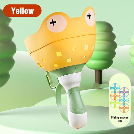 Throw Catch Toy &ndash; Manual Flying Disc Launcher For Dogs 1yellow 6disc