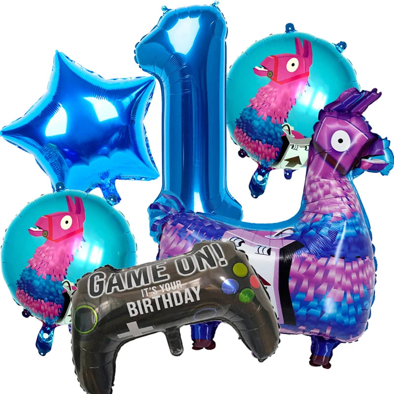 Fortnition Themed Birthday Party Supplies - Cartoon Alpaca &amp; Llama Decorations Balloons-6pcs-1 / CHINA