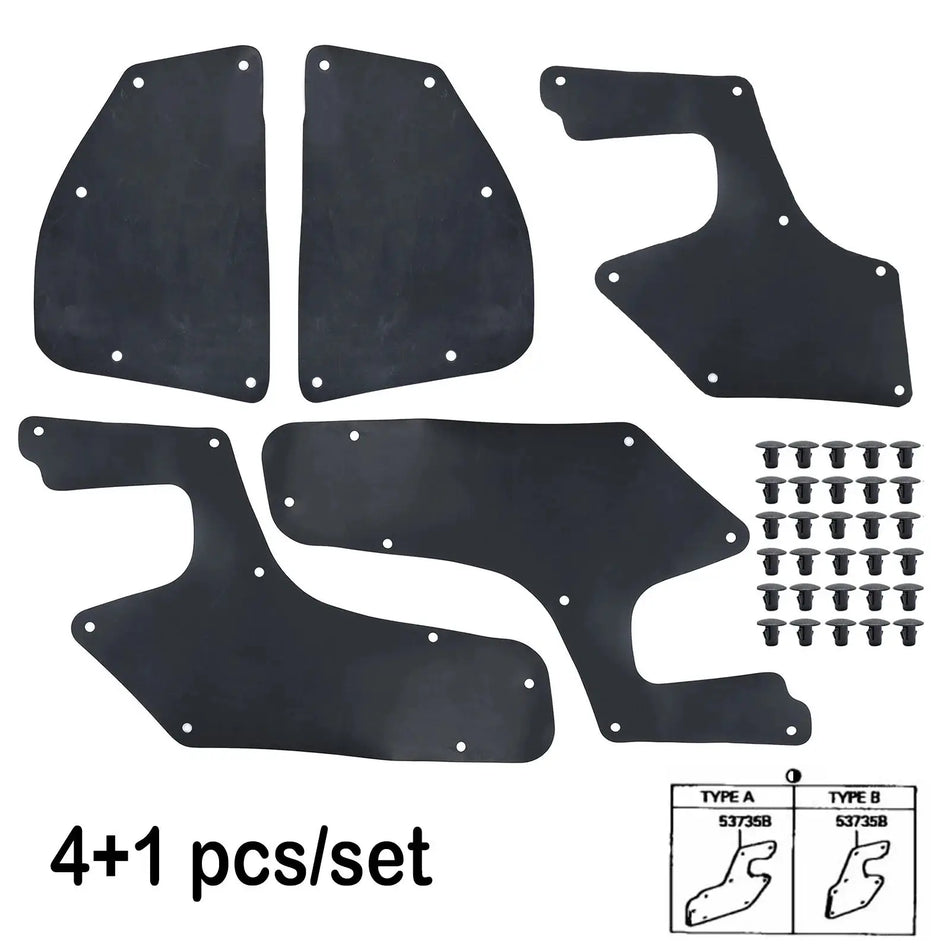 5pc For Toyota Land Cruiser Prado Colorado J90 J95 1996-2002 Rubber Splash Shields Inner Fender Liner Apron Seals Guards & Clips by InterCyprus Trading Ltd