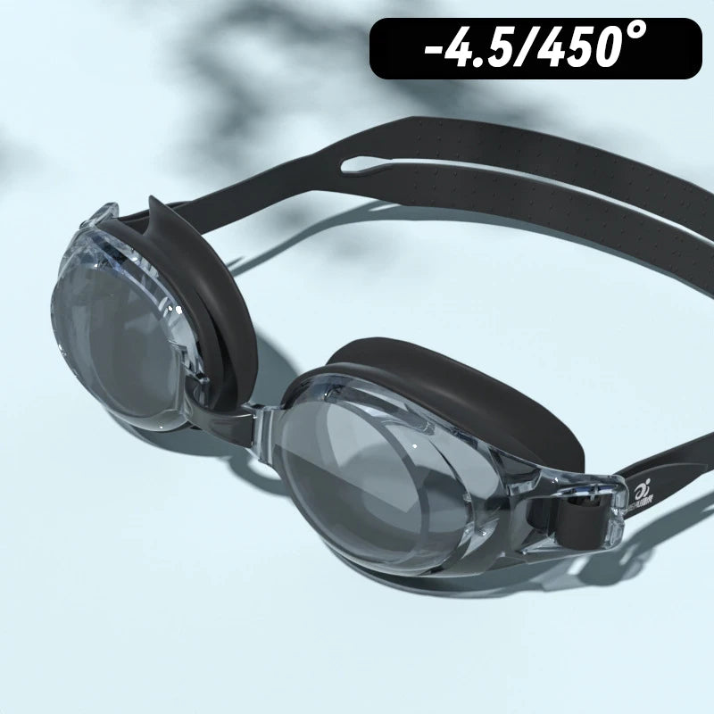 MM851/GG072 Myopia Swim Goggles - Custom Left Right Diopters Black Myopia -4.5 / CHINA