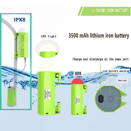 Camping Shower Pump &ndash; LED Lamp and IPX8 Waterproof