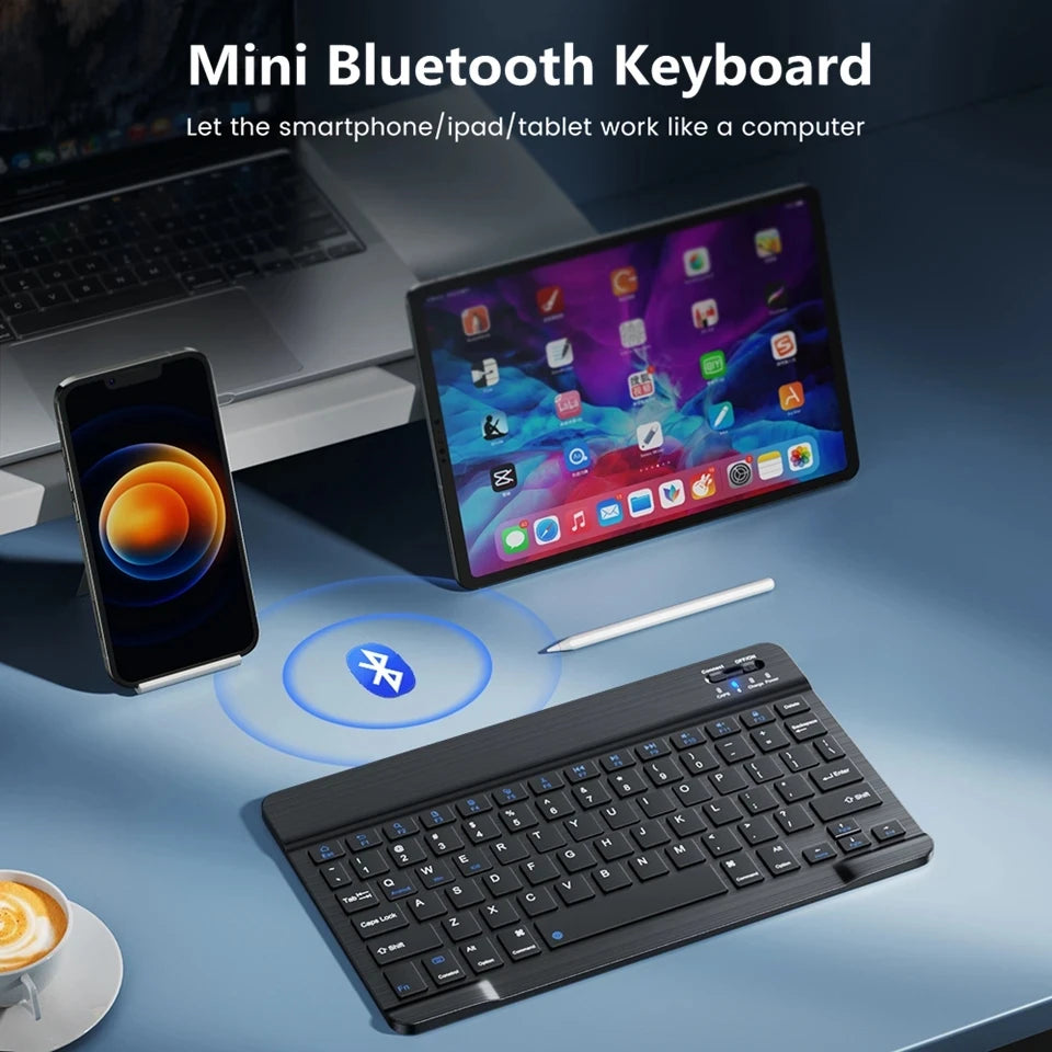 Portable Spanish-English Bluetooth Keyboard and Mouse &ndash; Wireless Convenience for Tablets and PCs