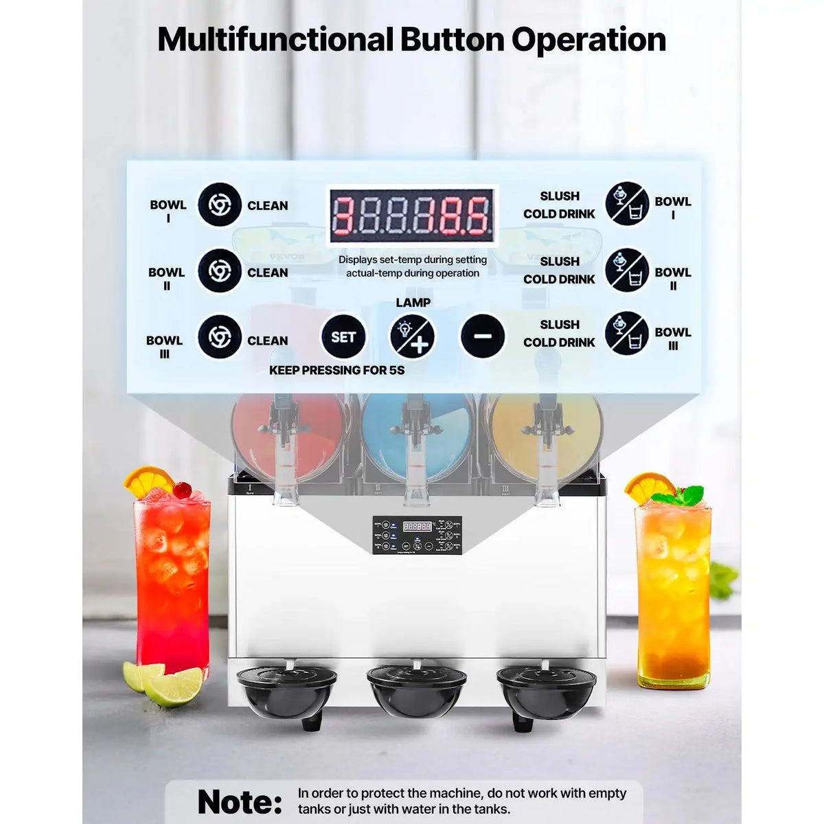 15L Triple Tank Commercial Slushy Machine for Bars