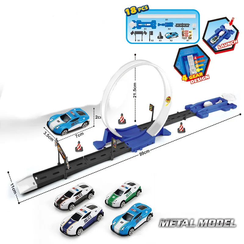 Railway Racing Track Play Set &ndash; Educational Car Kit 18PCS B