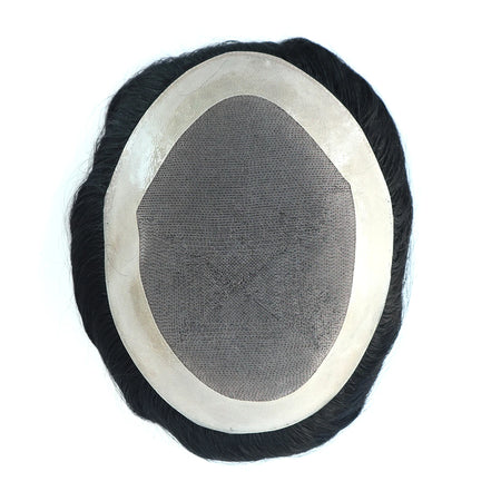 Hywel 6 Inch Fine Mono Men's Toupee - Natural Black Hair Replacement System