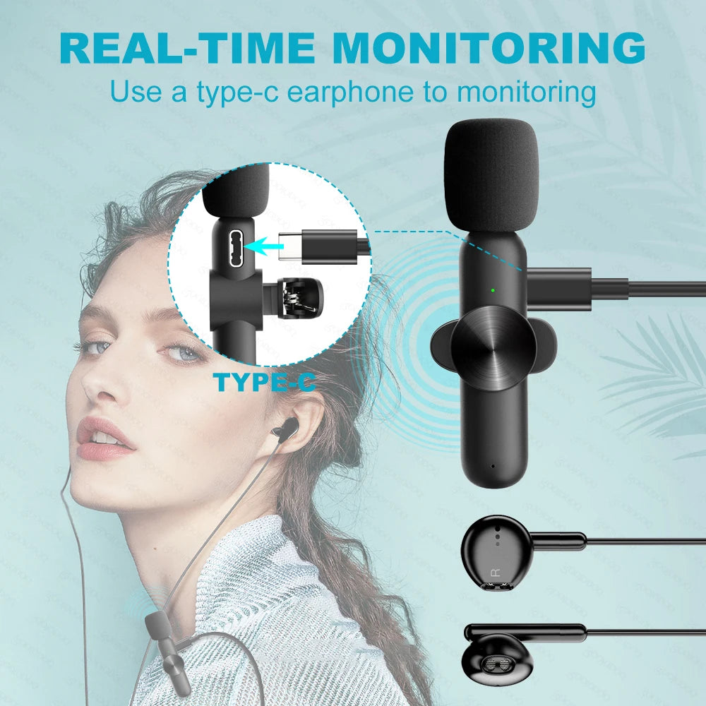 OLOPKY Mini Wireless Lavalier Microphone for iPhone and Android Devices