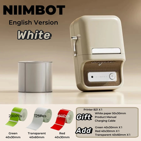 NIIMBOT B21 Label Printer &ndash; Portable Thermal Label Printer White Package 3