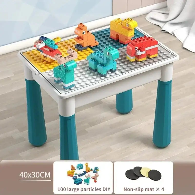 Lego Compatible Kids Building Block Table and Chair Set QA-00