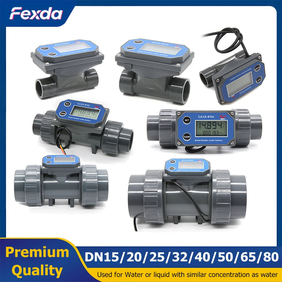 Digitālais plūsmas mērītājs DN15-DN80 ar LCD displeju, PVC plūsmas sensors