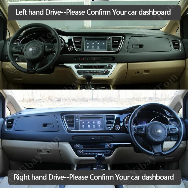 Matto kojelaudan suojus UV-suojalla Kia Grand Carnival Sedona 2015-2021