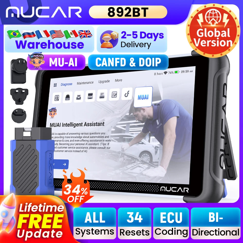 MUCAR 892BT &ndash; Bi-Directional ECU Coding And Diagnostics