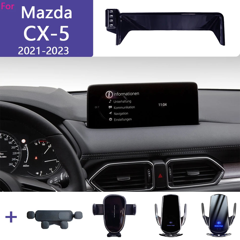 Mazda CX5 10,3 tum skärm trådlös laddning telefonhållare