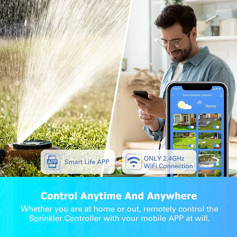 TINO Smart 8-Zone WiFi Sprinkler Controller for Gardens, Compatible with Alexa &amp; Google