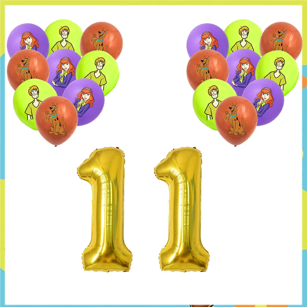 Scooby-Doo Birthday Party Decoration Set with Tableware, Banners, and Balloons