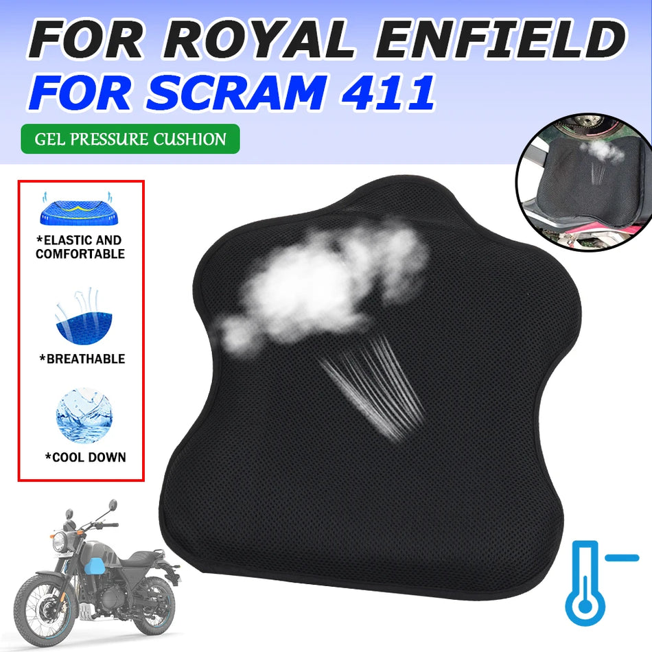 Royal Enfield Scram 411 Cuscino per sella in gel con rete traspirante e rinfrescante