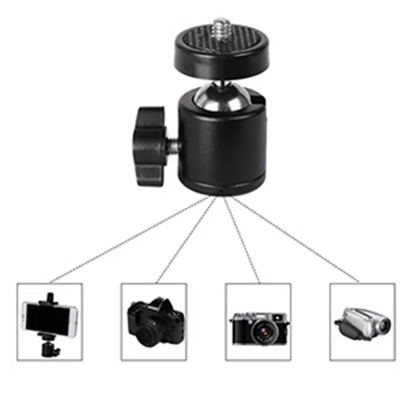 360&deg; Swivel Tripod Ball Head for DSLR &amp; Action Cameras