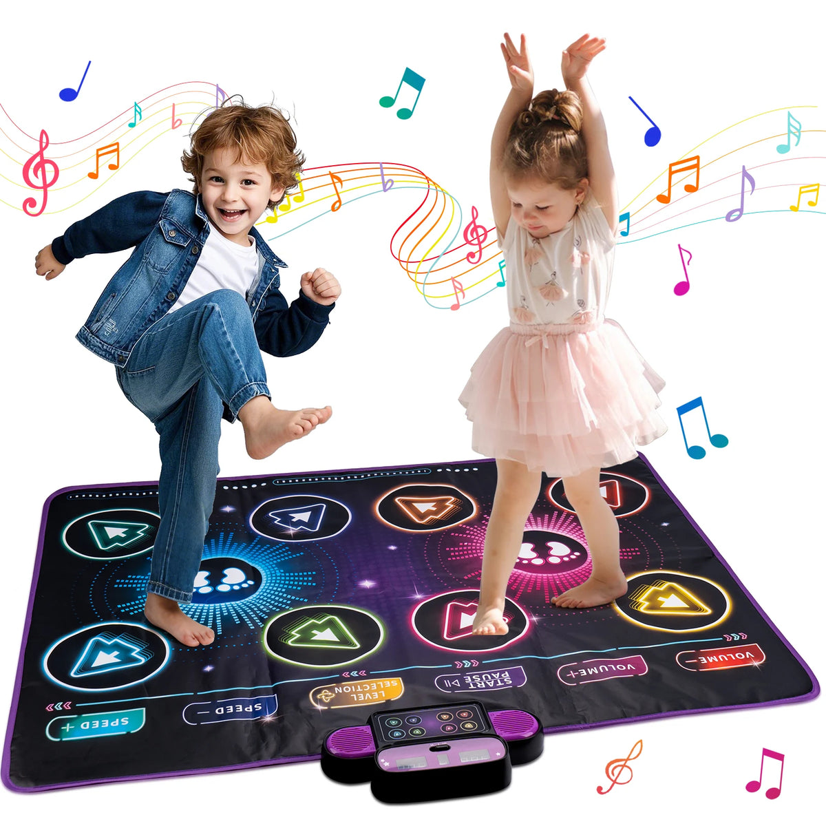 Dancing Blanket 106x80CM &ndash; Interactive Educational Dance Mat for Kids Black