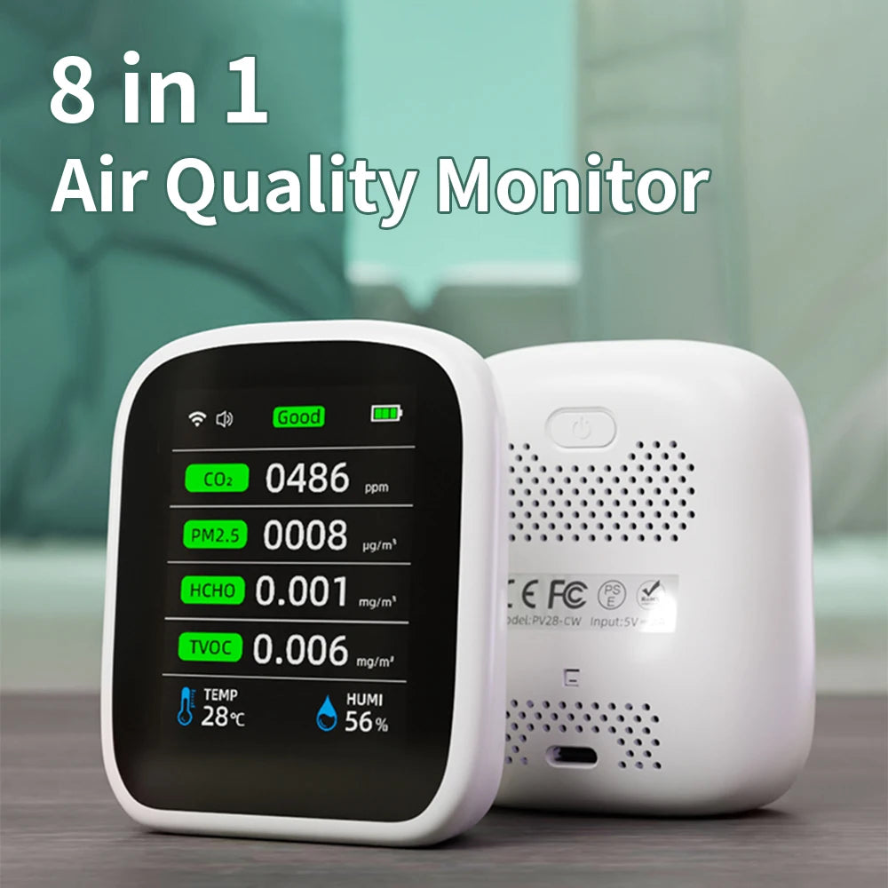 Portable LCD Air Quality Meter- WiFi PM1.0 PM2.5 PM10 Alarm