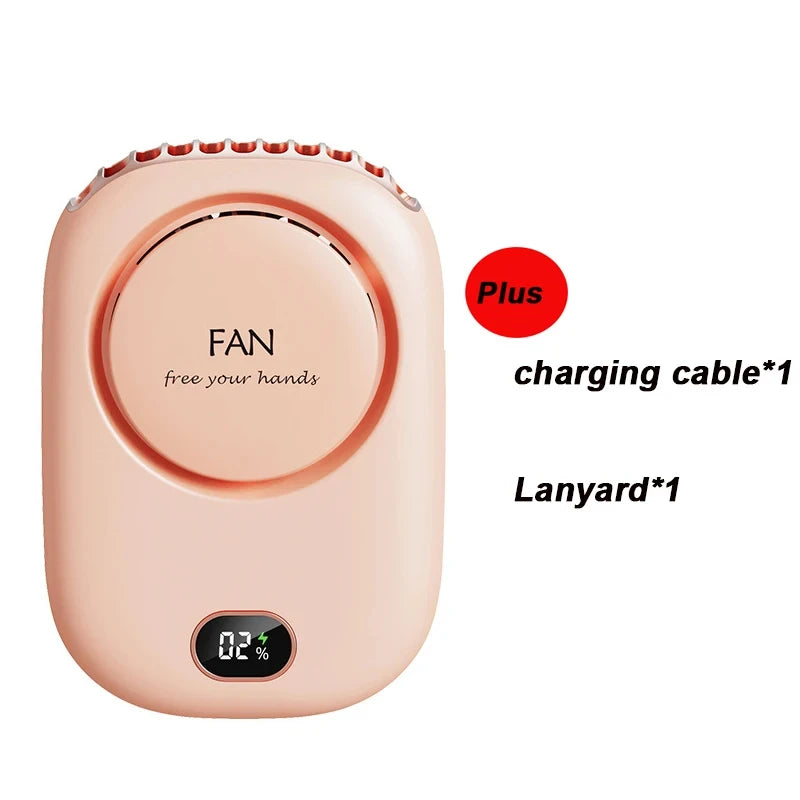 New Mini Portable Fan &ndash; Ultra Quiet Rechargeable Bladeless Pink