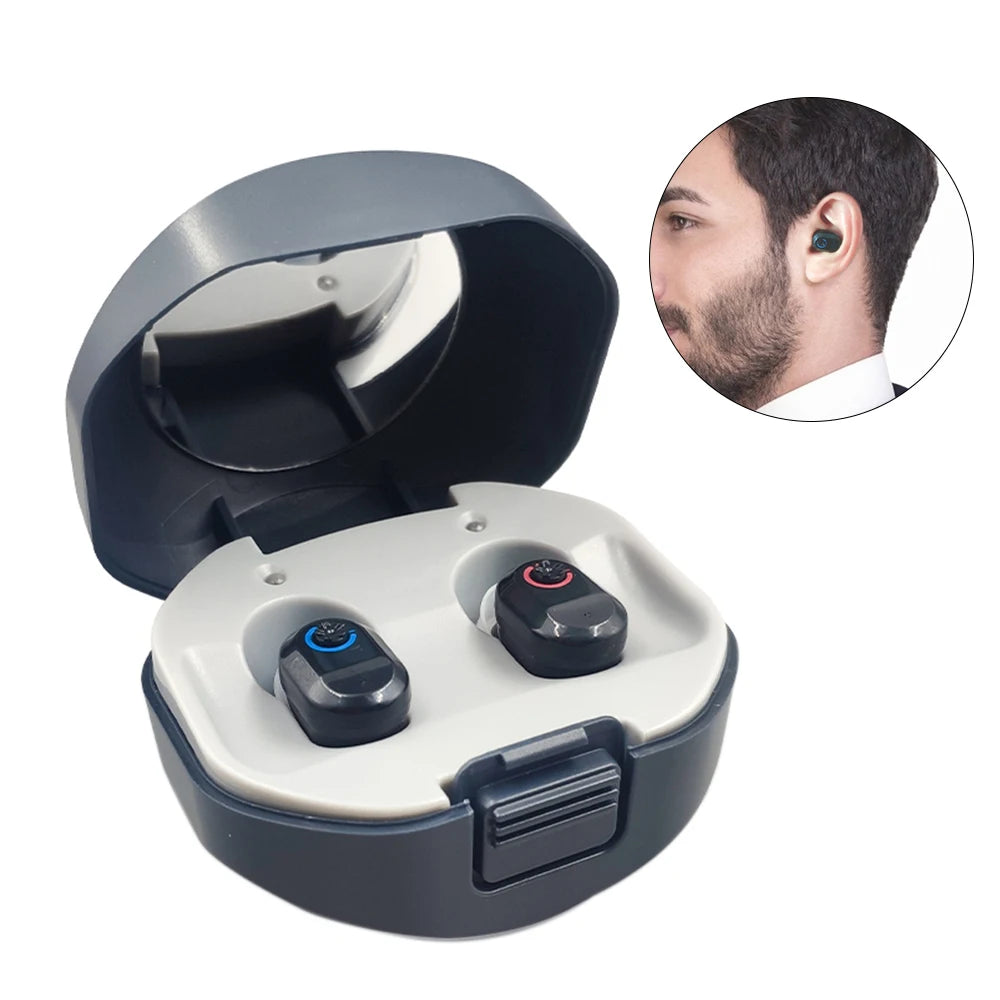 MUOXI Digital Mini Hearing Aid &ndash; Adjustable Tone Sound Amplifier black color