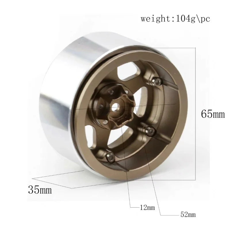 4Pcs 2.2in Simulated Metal Wheel Hubs &ndash; Easy To Control