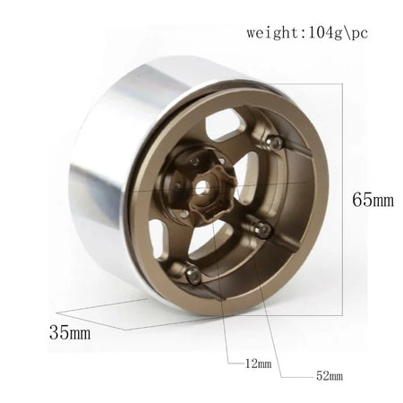 4Pcs 2.2in Simulated Metal Wheel Hubs &ndash; Easy To Control