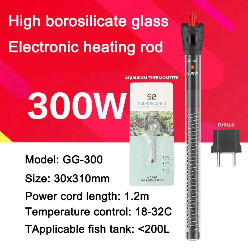 Aquarium Submersible Heater With Thermometer 220 240V GG 300
